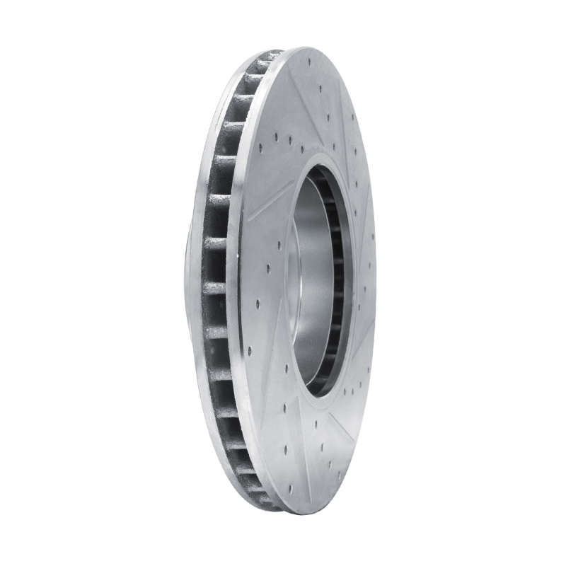 BMW 530I Brake Rotor (1) - Front Right - R1 Concepts - Drilled & Slotted - Silver - `00-`03